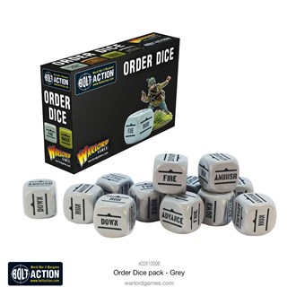 Bolt Action Orders Dice - Grey
