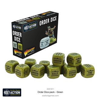 Bolt Action Orders Dice - Green