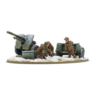 Bolt Action 3: 25 pdr anti-tank gun with British infantry (winter) crew