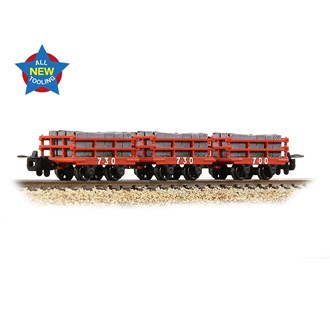 Bachmann Narrow Gauge 393-228 [OO-9] 1:76 Dinorwic Slate Wagons with sides (3-Pack) in Red [WL]