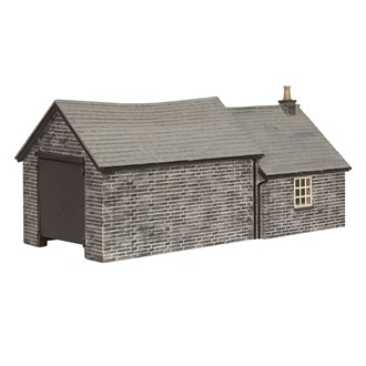 Narrow Gauge (OO-9) 44-1007B Stone Shed and Store with Black Trim