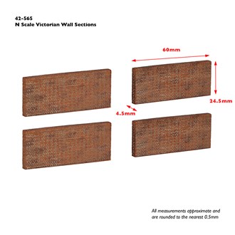 Bachmann Scenecraft [OO] 44-565 Scenecraft 6ft Victorian Wall Sections (60mm x 4mm x 24mm)