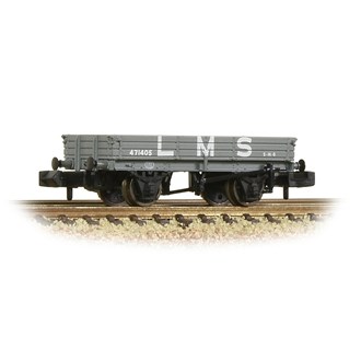Graham Farish 377-502B [N] 1:148 3 Plank Wagon in LMS Grey 