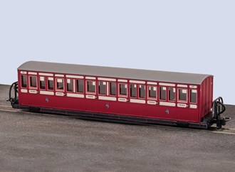 Peco GR-602A OO-9 FR Short Bogie Bowsider Coach No.17 in Red/Cream