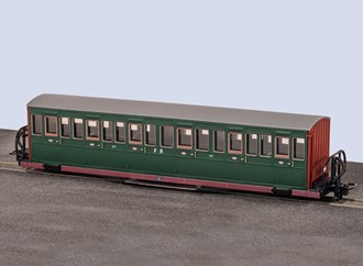 Peco GR-603A OO-9 FR Short Bogie Bowsider Coach No.17 Col.Stephens in Green