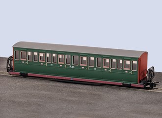 Peco GR-603B OO-9 FR Short Bogie Bowsider Coach No.18 Col.Stephens in Green