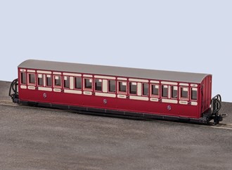 Peco GR-622A OO-9 FR Long Bogie Bowsider Coach No.19 in Red/Cream