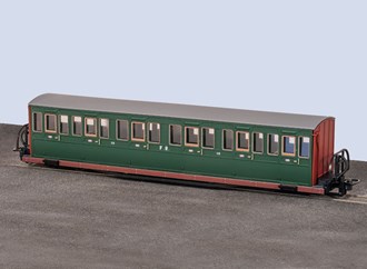 Peco GR-623A OO-9 FR Long Bogie Bowsider Coach No.19 Col. Stephens in Green