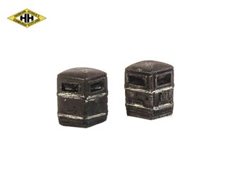 Harburn Hamlet SS372 Square Litter Bin - Black/Gold